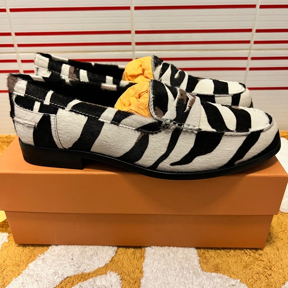 Women 40 Tod's Gommini Maxi Doppia T Fur Macro Pony Effect Leather Loafers